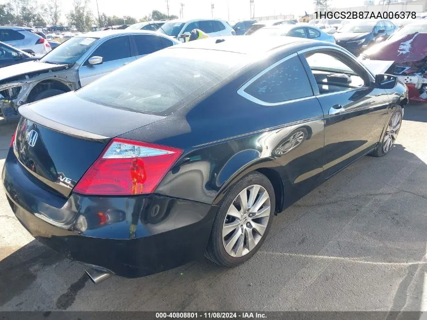 1HGCS2B87AA006378 2010 Honda Accord 3.5 Ex-L