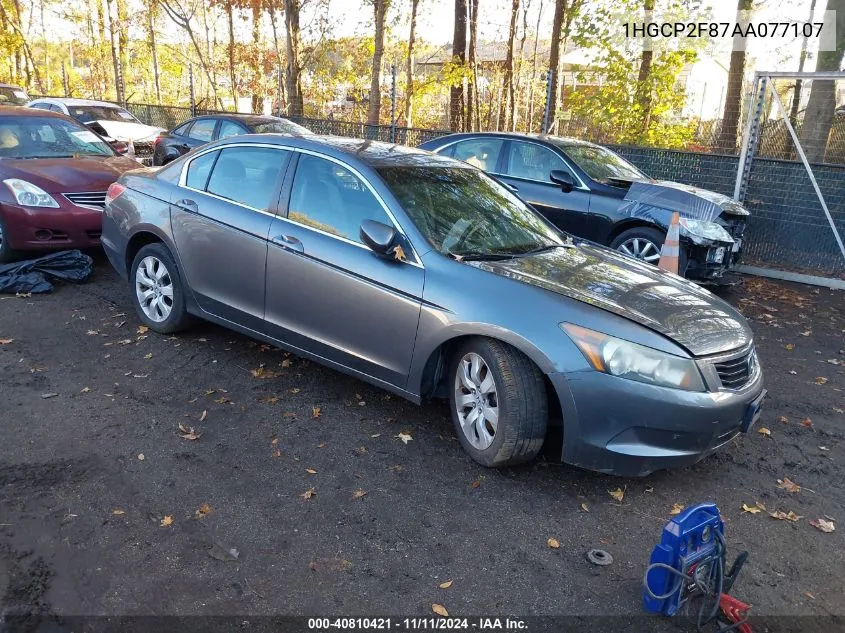 2010 Honda Accord Sdn 2.4 Ex-L/Ex-L VIN: 1HGCP2F87AA077107 Lot: 40810421