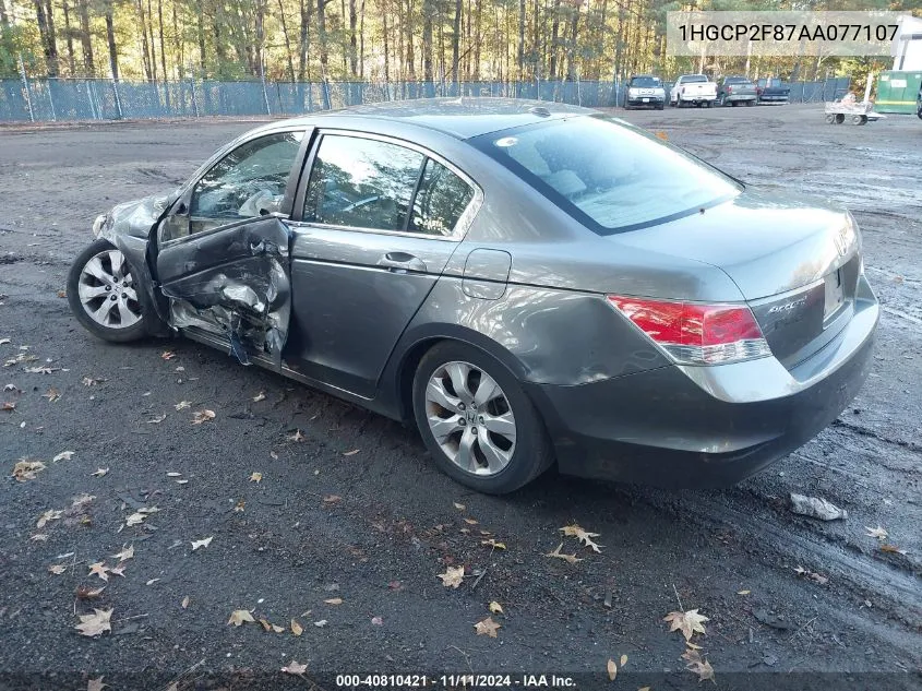 2010 Honda Accord Sdn 2.4 Ex-L/Ex-L VIN: 1HGCP2F87AA077107 Lot: 40810421