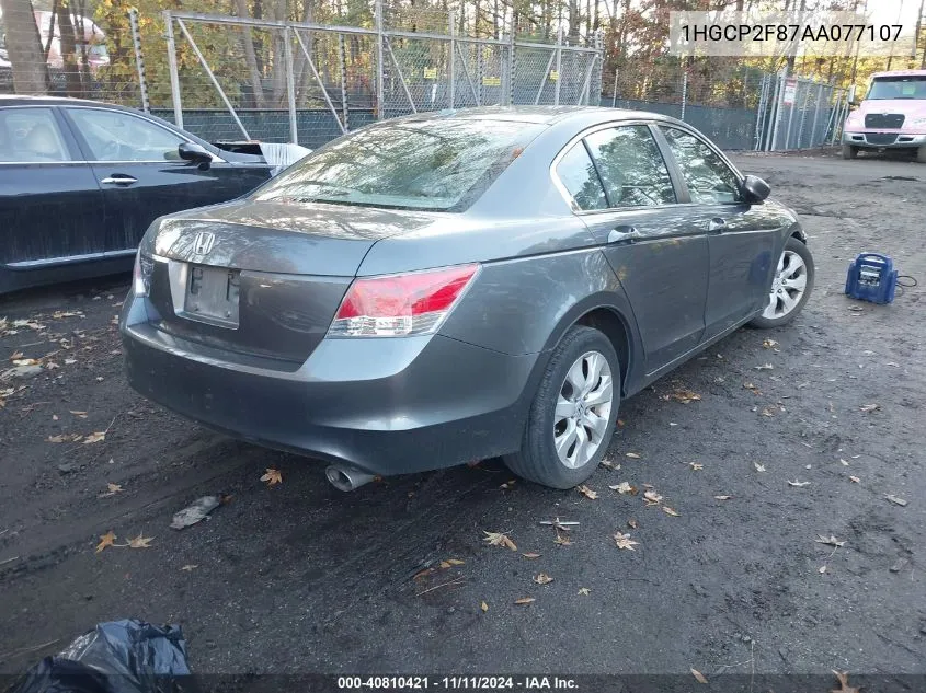 2010 Honda Accord Sdn 2.4 Ex-L/Ex-L VIN: 1HGCP2F87AA077107 Lot: 40810421