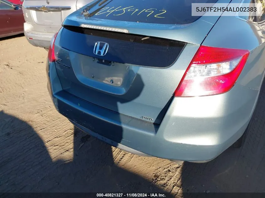 2010 Honda Accord Crosstour Ex-L VIN: 5J6TF2H54AL002383 Lot: 40821327