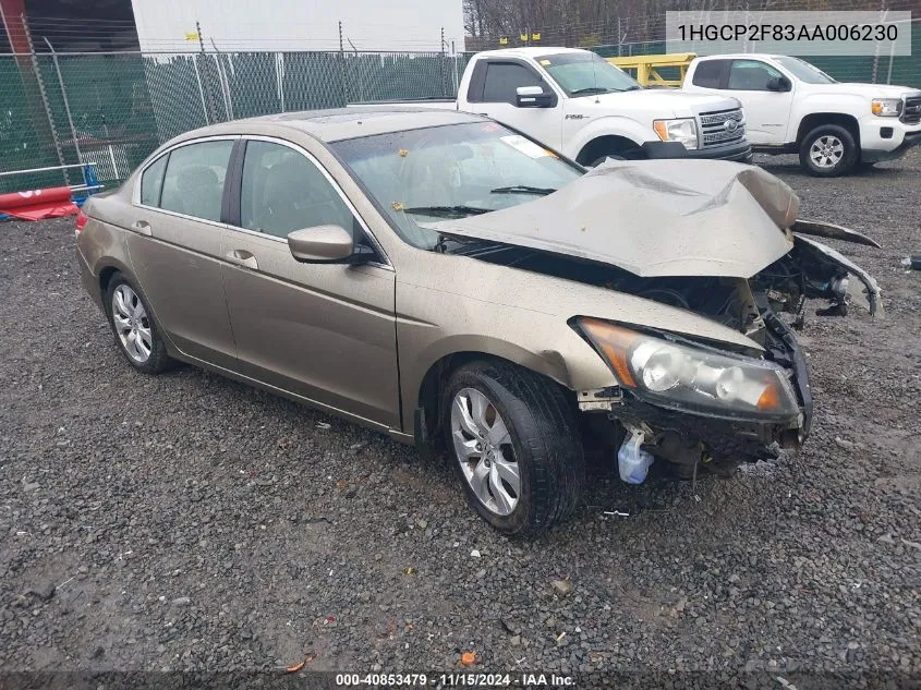 2010 Honda Accord 2.4 Ex-L VIN: 1HGCP2F83AA006230 Lot: 40853479