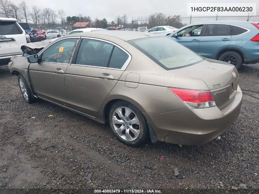 2010 Honda Accord 2.4 Ex-L VIN: 1HGCP2F83AA006230 Lot: 40853479