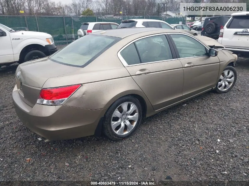 2010 Honda Accord 2.4 Ex-L VIN: 1HGCP2F83AA006230 Lot: 40853479