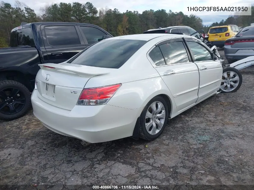 2010 Honda Accord 3.5 Ex-L VIN: 1HGCP3F85AA021950 Lot: 40866706