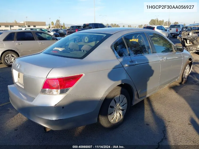 2010 Honda Accord 2.4 Lx VIN: 1HGCP2F30AA056927 Lot: 40866807