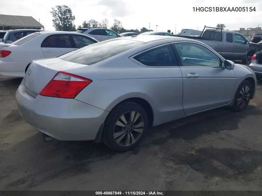 2010 Honda Accord 2.4 Ex-L VIN: 1HGCS1B8XAA005154 Lot: 40867849