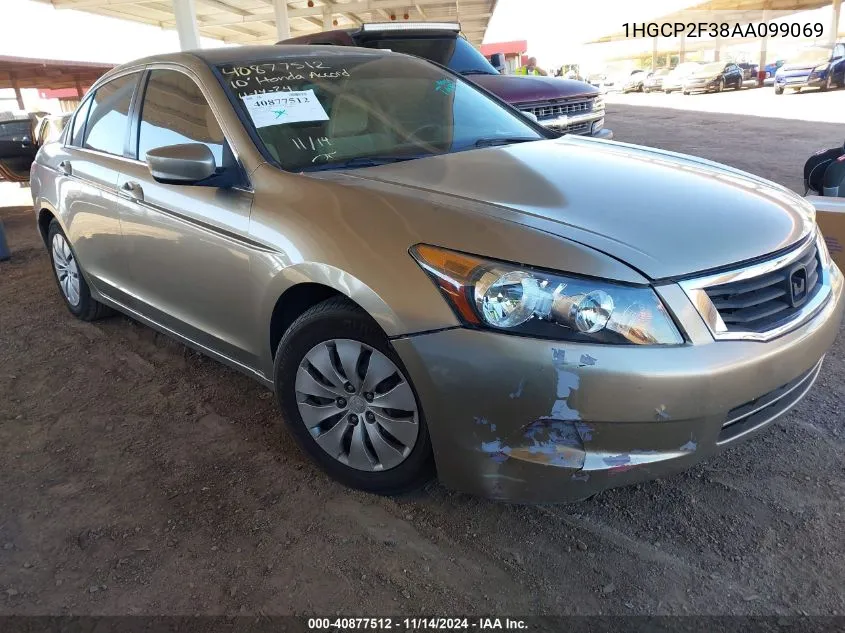 2010 Honda Accord 2.4 Lx VIN: 1HGCP2F38AA099069 Lot: 40877512