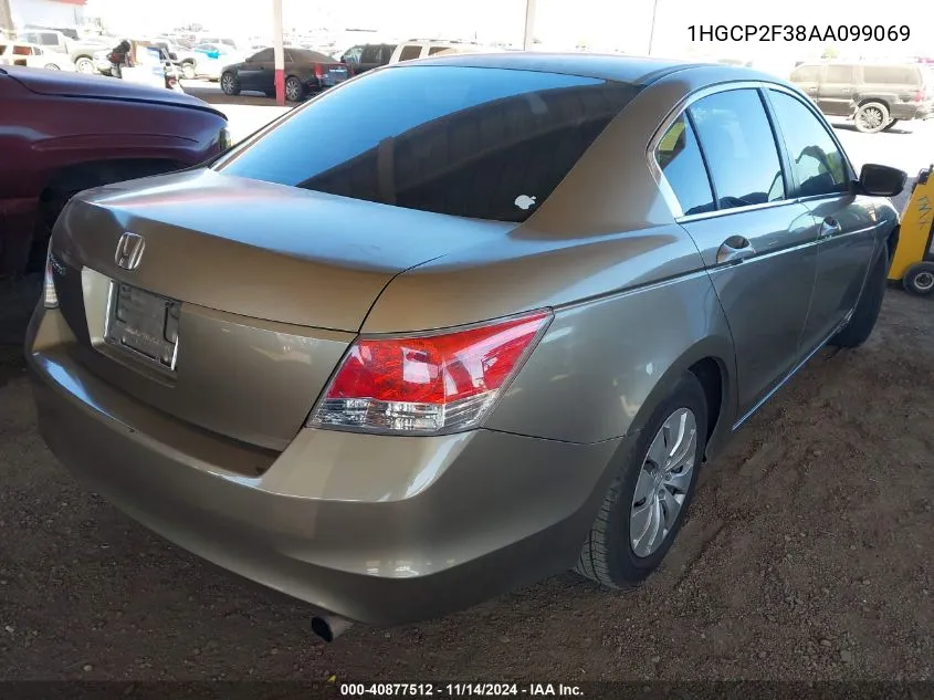 2010 Honda Accord 2.4 Lx VIN: 1HGCP2F38AA099069 Lot: 40877512