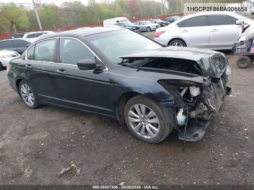 2011 Honda Accord 2.4 Ex-L VIN: 1HGCP2F86BA006658 Lot: 39307306