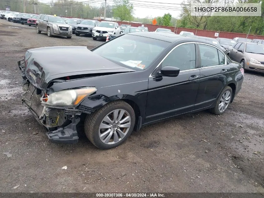 1HGCP2F86BA006658 2011 Honda Accord 2.4 Ex-L