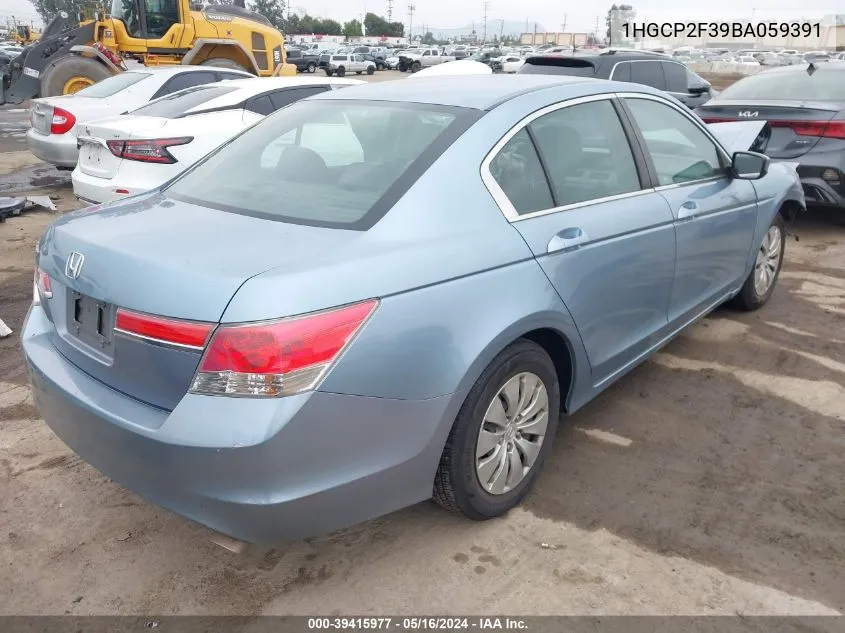 1HGCP2F39BA059391 2011 Honda Accord 2.4 Lx