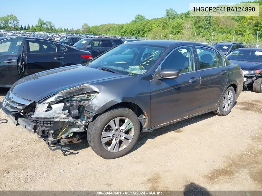 2011 Honda Accord 2.4 Lx-P VIN: 1HGCP2F41BA124890 Lot: 39440601