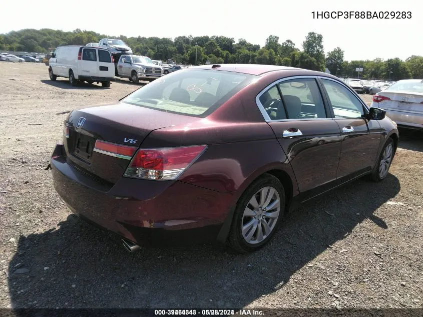 2011 Honda Accord 3.5 Ex-L VIN: 1HGCP3F88BA029283 Lot: 39464343