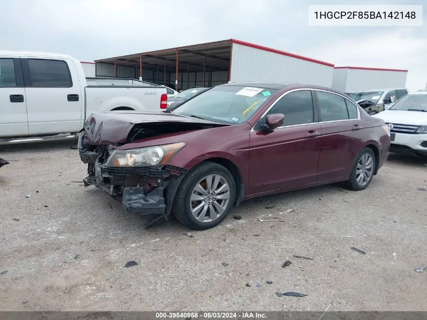 1HGCP2F85BA142148 2011 Honda Accord 2.4 Ex-L