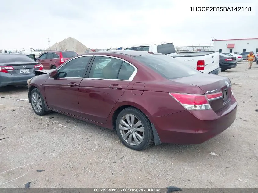 1HGCP2F85BA142148 2011 Honda Accord 2.4 Ex-L