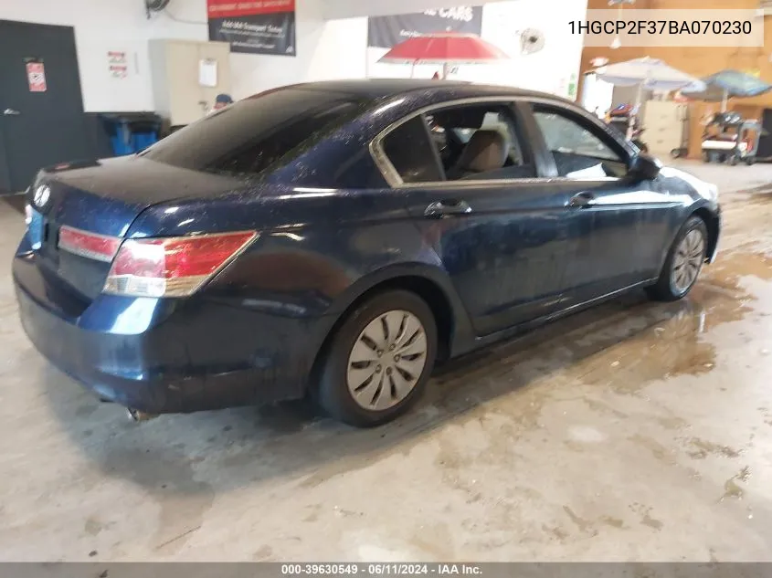 1HGCP2F37BA070230 2011 Honda Accord 2.4 Lx