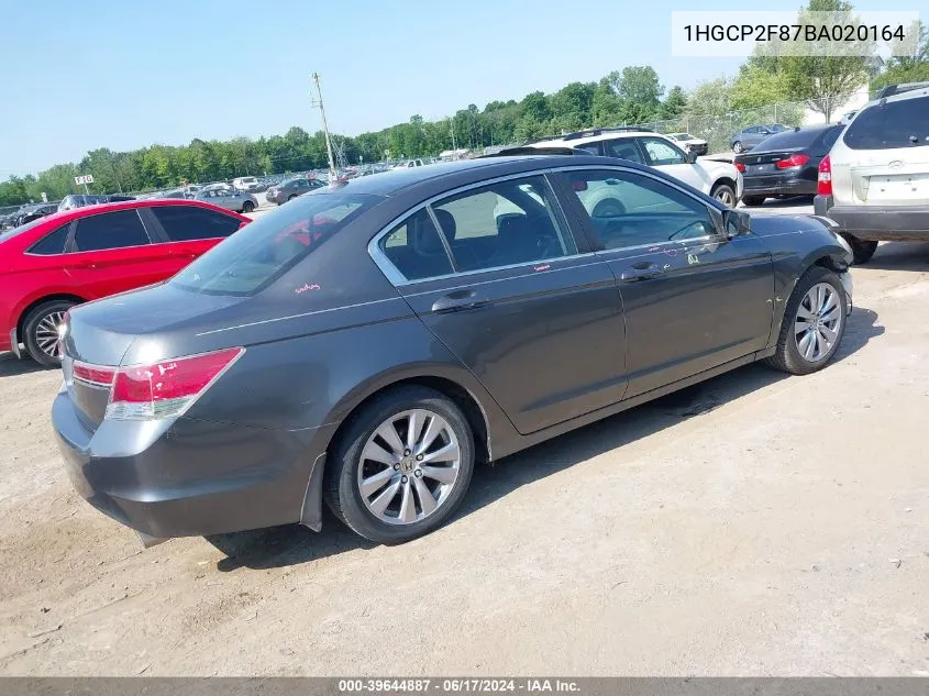 1HGCP2F87BA020164 2011 Honda Accord 2.4 Ex-L