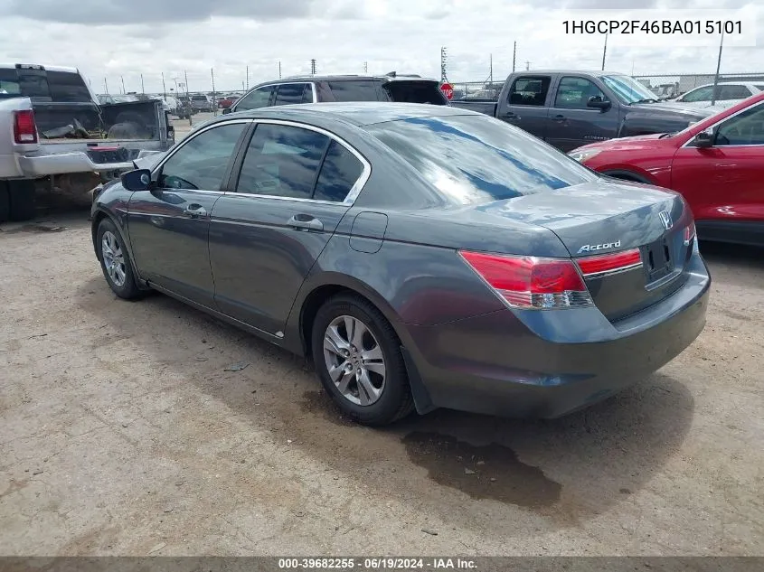 2011 Honda Accord 2.4 Lx-P VIN: 1HGCP2F46BA015101 Lot: 39682255