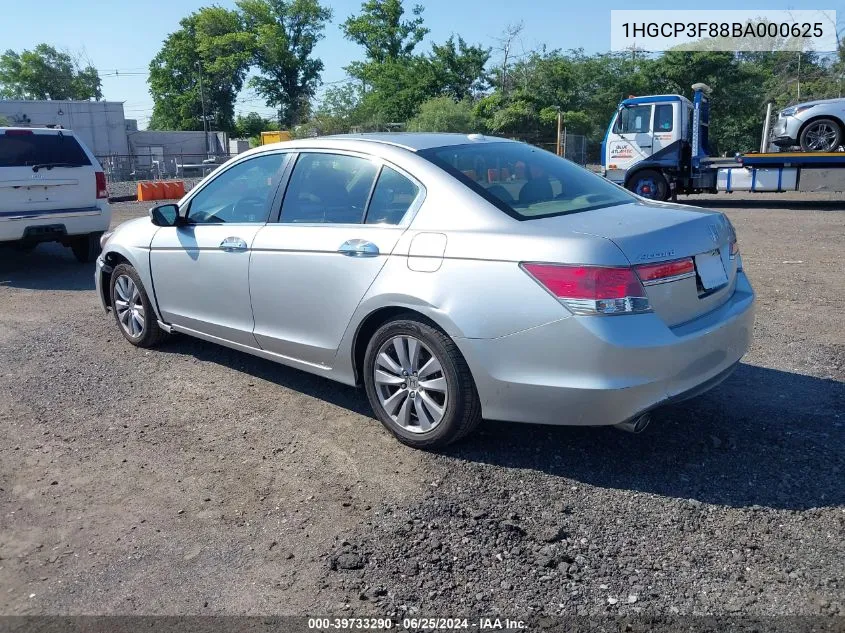 2011 Honda Accord 3.5 Ex-L VIN: 1HGCP3F88BA000625 Lot: 39733290