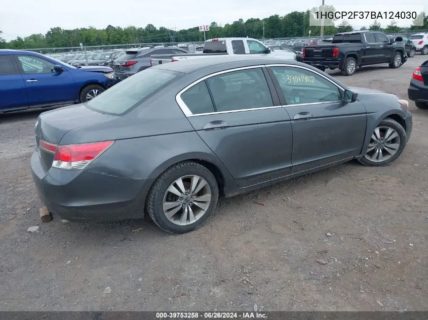 2011 Honda Accord 2.4 Lx VIN: 1HGCP2F37BA124030 Lot: 39753258