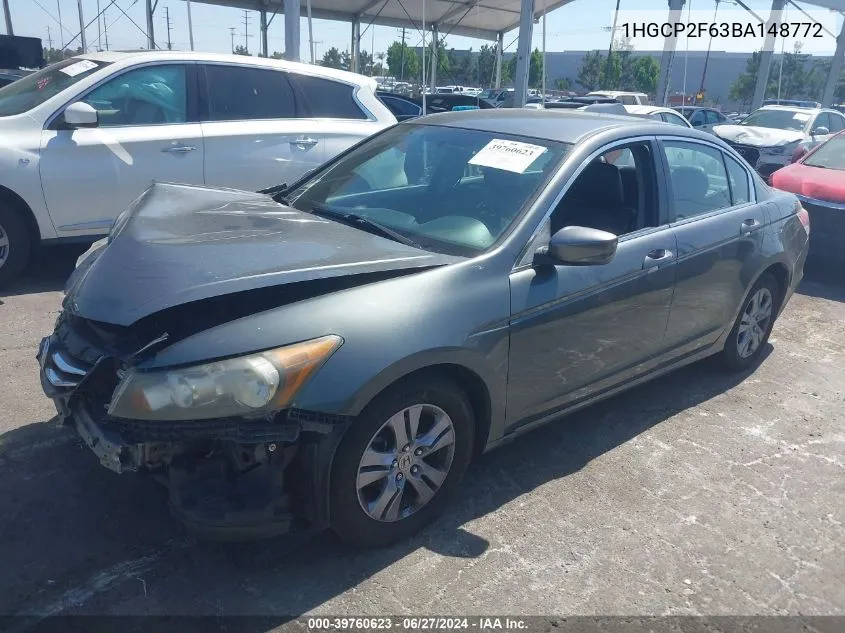 1HGCP2F63BA148772 2011 Honda Accord 2.4 Se