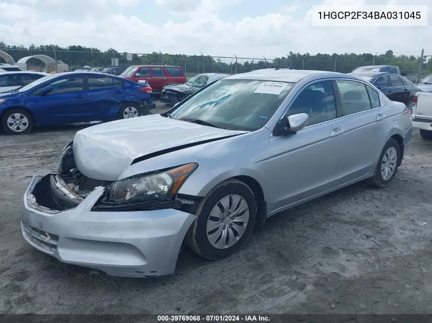 1HGCP2F34BA031045 2011 Honda Accord 2.4 Lx