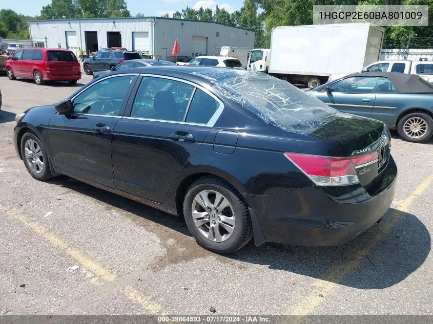 2011 Honda Accord Sedan VIN: 1HGCP2E60BA801009 Lot: 39864593