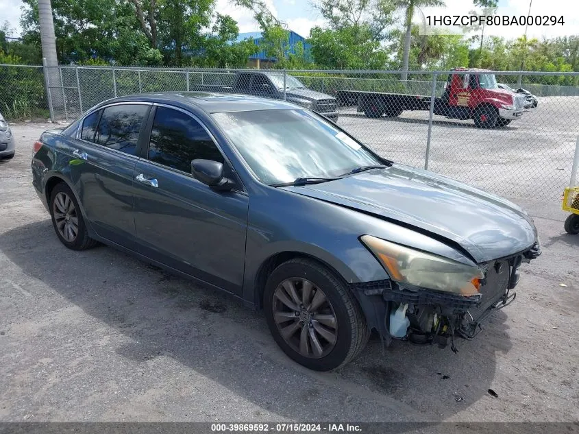 1HGZCPF80BA000294 2011 Honda Accord