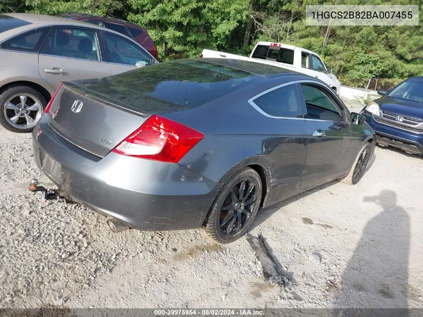 1HGCS2B82BA007455 2011 Honda Accord 3.5 Ex-L