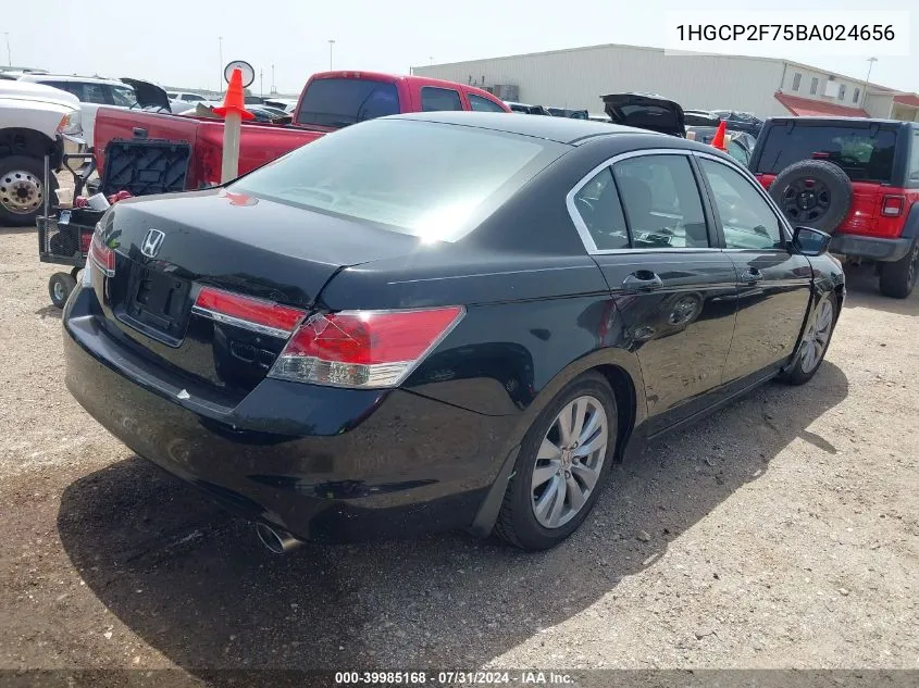 2011 Honda Accord 2.4 Ex VIN: 1HGCP2F75BA024656 Lot: 39985168