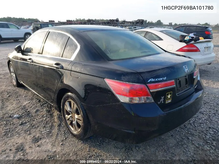 2011 Honda Accord 2.4 Se VIN: 1HGCP2F69BA101780 Lot: 39994021