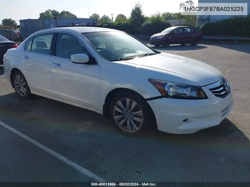 2011 Honda Accord 3.5 Ex-L VIN: 1HGCP3F87BA025225 Lot: 40013966