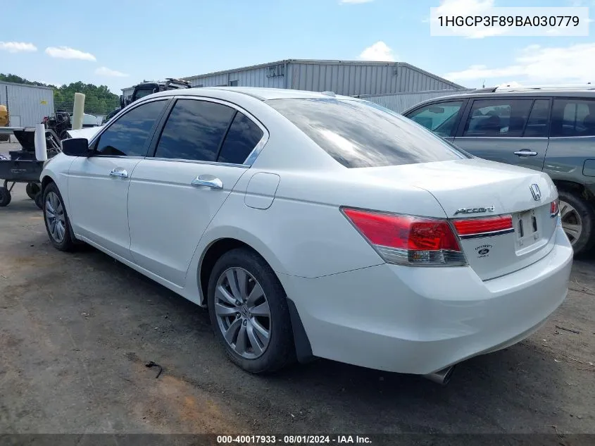 2011 Honda Accord 3.5 Ex-L VIN: 1HGCP3F89BA030779 Lot: 40017933