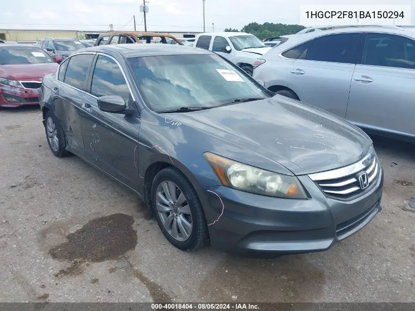 1HGCP2F81BA150294 2011 Honda Accord 2.4 Ex-L