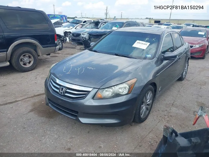 1HGCP2F81BA150294 2011 Honda Accord 2.4 Ex-L