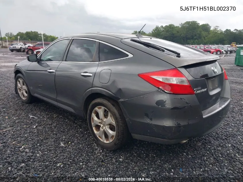 2011 Honda Accord Crosstour Ex-L VIN: 5J6TF1H51BL002370 Lot: 40018538