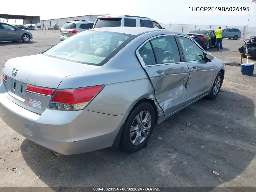 1HGCP2F49BA026495 2011 Honda Accord 2.4 Lx-P