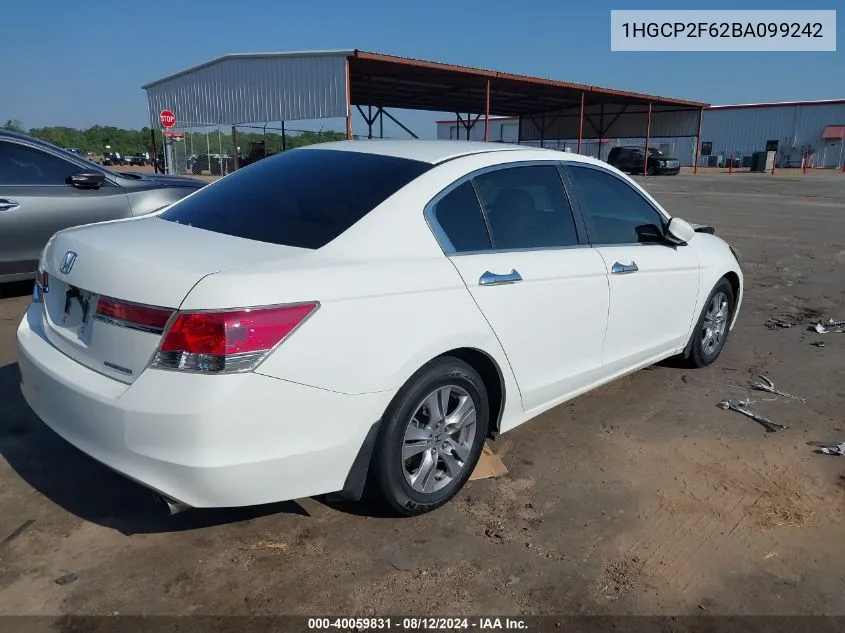 2011 Honda Accord 2.4 Se VIN: 1HGCP2F62BA099242 Lot: 40059831