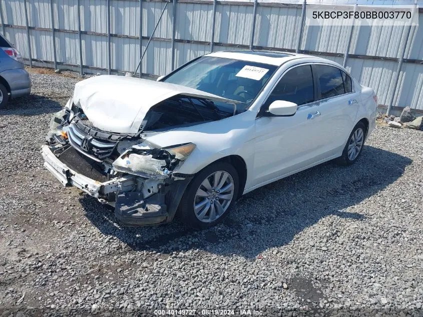 2011 Honda Accord 3.5 Ex-L VIN: 5KBCP3F80BB003770 Lot: 40149727