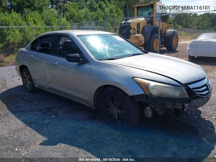 2011 Honda Accord 2.4 Se VIN: 1HGCP2F65BA116101 Lot: 40150048