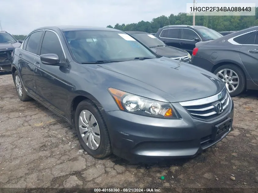 1HGCP2F34BA088443 2011 Honda Accord Lx