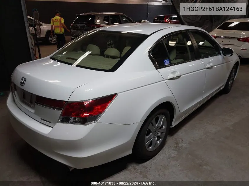 2011 Honda Accord 2.4 Se VIN: 1HGCP2F61BA124163 Lot: 40171833