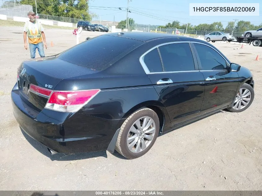 1HGCP3F85BA020069 2011 Honda Accord 3.5 Ex-L