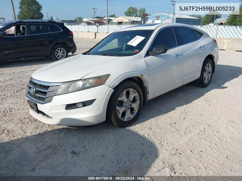 2011 Honda Accord Crosstour Ex-L VIN: 5J6TF2H59BL005233 Lot: 40178810