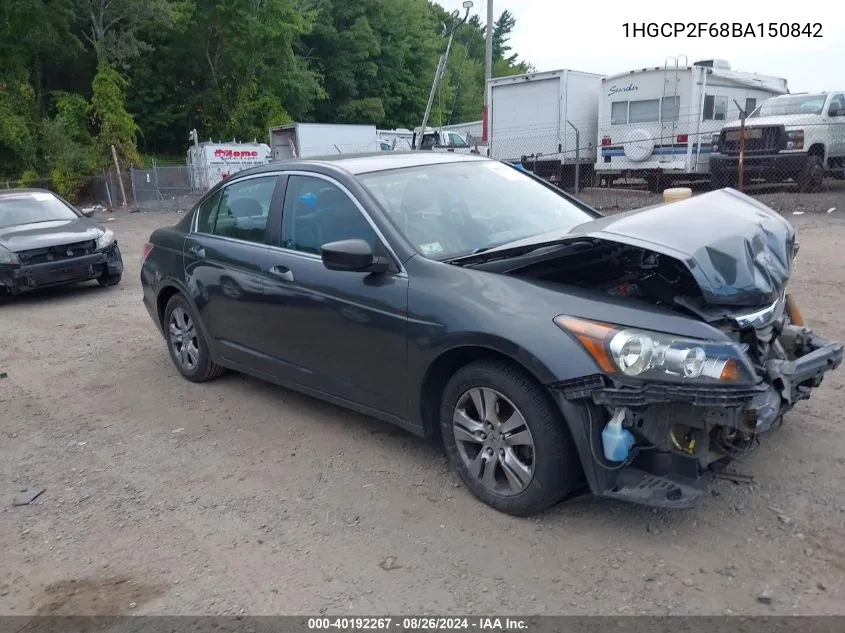 2011 Honda Accord 2.4 Se VIN: 1HGCP2F68BA150842 Lot: 40192267