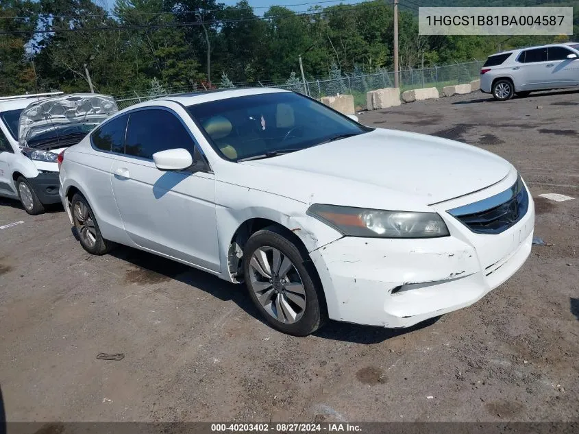 1HGCS1B81BA004587 2011 Honda Accord 2.4 Ex-L