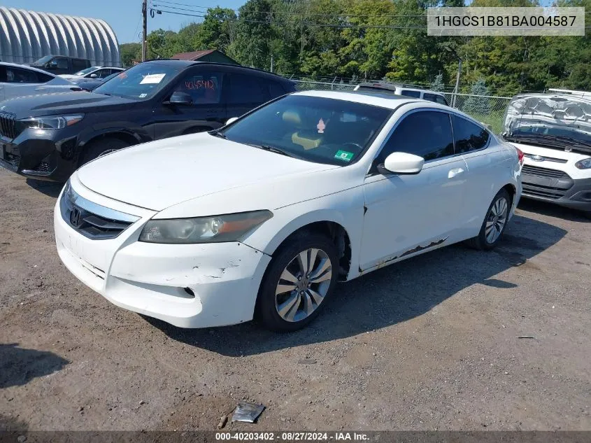 1HGCS1B81BA004587 2011 Honda Accord 2.4 Ex-L