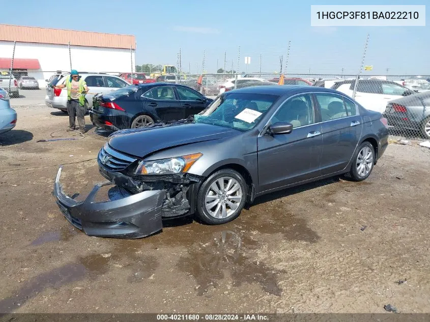 2011 Honda Accord 3.5 Ex-L VIN: 1HGCP3F81BA022210 Lot: 40211680