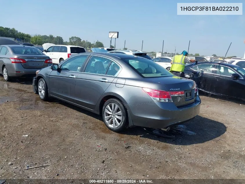 1HGCP3F81BA022210 2011 Honda Accord 3.5 Ex-L